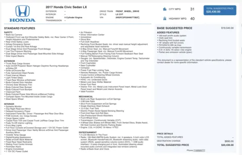 Photos of 2017 Honda Civic Sedan LX for sale in Columbus, OH at Auto Boutique Ohio