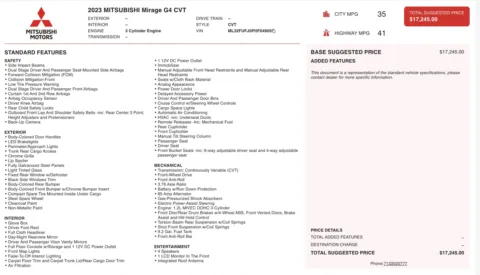 Photos of 2023 Mitsubishi Mirage G4 ES for sale in Columbus, OH at Auto Boutique Ohio