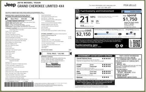 Photos of 2016 Jeep Grand Cherokee Limited for sale in Columbus, OH at Auto Boutique Ohio