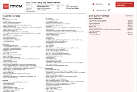 Photos of 2022 Toyota Camry Hybrid XSE for sale in Columbus, OH at Auto Boutique Ohio