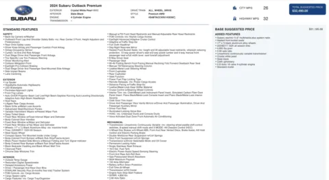 Photos of 2024 Subaru Outback Premium for sale in Columbus, OH at Auto Boutique Ohio