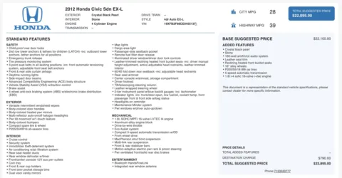 More photos of 2012 Honda Civic Sdn EX-L at Auto Boutique Ohio, OH