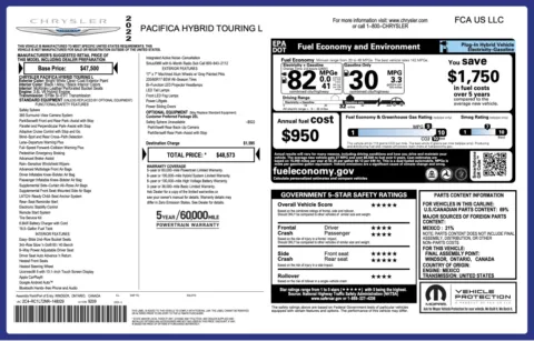 Photos of 2022 Chrysler Pacifica Hybrid Touring L for sale in Columbus, OH at Auto Boutique Ohio