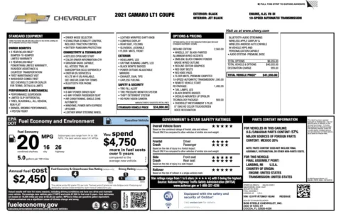 Photos of 2021 Chevrolet Camaro LT1 for sale in Columbus, OH at Auto Boutique Ohio