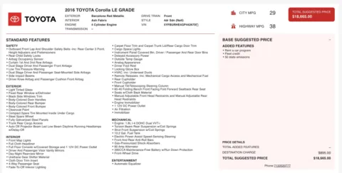 More photos of 2016 Toyota Corolla LE at Auto Boutique Ohio, OH