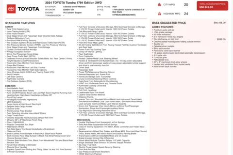 Photos of 2024 Toyota Tundra 1794 Edition Hybrid for sale in Columbus, OH at Auto Boutique Ohio