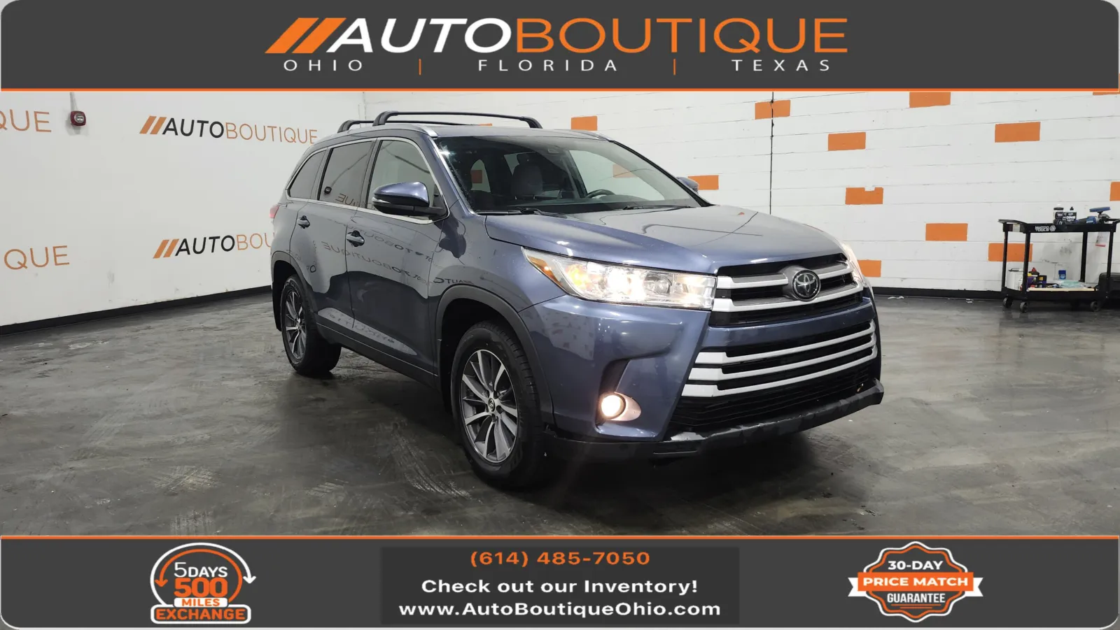Blue 2018 Toyota Highlander XLE for sale in Columbus, OH