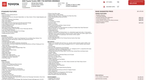 Photos of 2020 Toyota Tundra 1794 Edition for sale in Columbus, OH at Auto Boutique Ohio