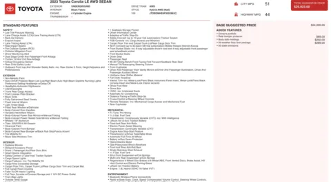 Photos of 2023 Toyota Corolla Hybrid LE for sale in Columbus, OH at Auto Boutique Ohio