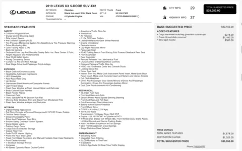 Photos of 2019 Lexus UX 200 for sale in Columbus, OH at Auto Boutique Ohio