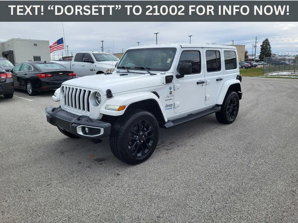 White 2021 Jeep Wrangler 4xe Unlimited Sahara for sale in Terre Haute, IN