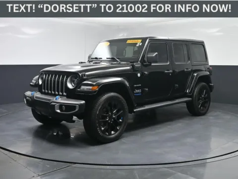 Black 2022 Jeep Wrangler 4xe Unlimited Sahara for sale in Terre Haute, IN