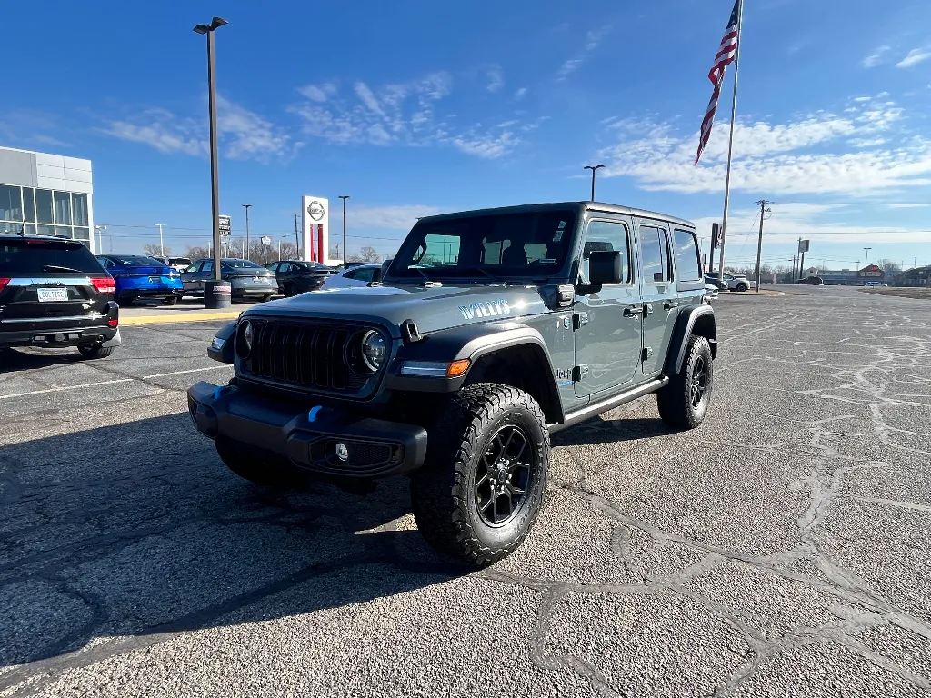 Gray 2024 Jeep Wrangler 4xe Willys for sale in Terre Haute, IN