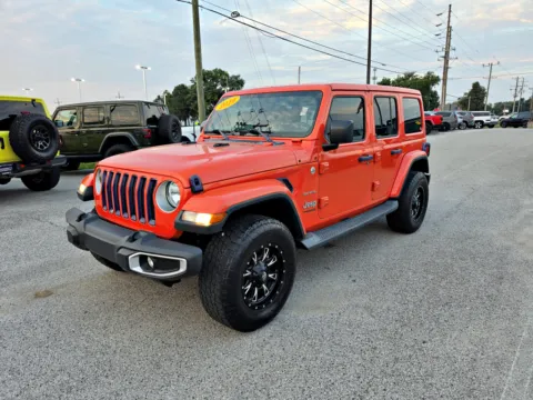 Orange 2019 Jeep Wrangler Sahara for sale in Terre Haute, IN