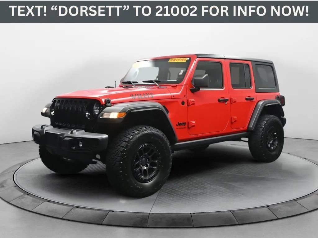 Red 2022 Jeep Wrangler Unlimited Willys Sport for sale in Terre Haute, IN