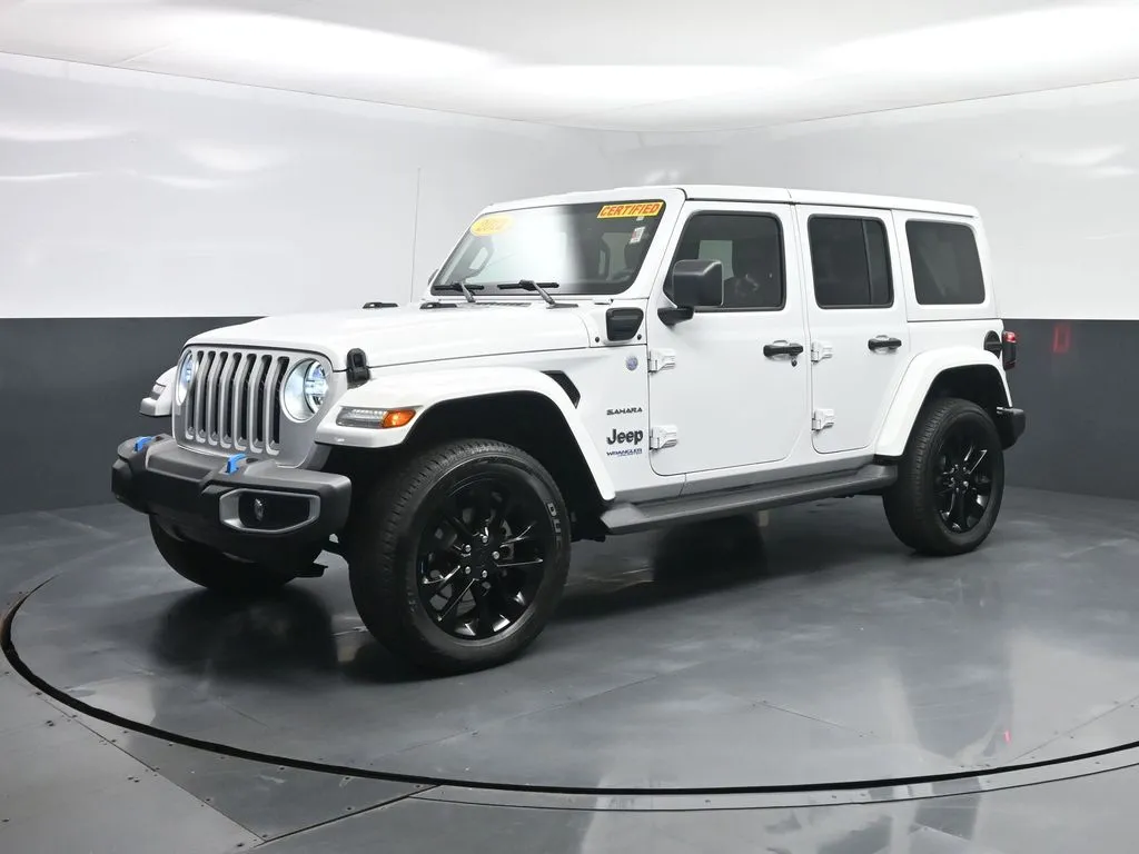 White 2022 Jeep Wrangler 4xe Unlimited Sahara for sale in Terre Haute, IN