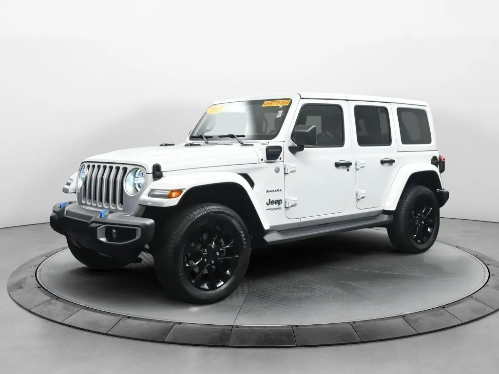 White 2022 Jeep Wrangler 4xe Unlimited Sahara for sale in Terre Haute, IN