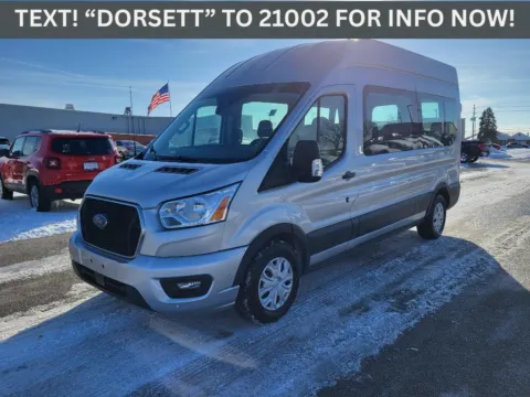 Silver 2021 Ford Transit Wagon T-350 High Roof Slide XLT for sale in Terre Haute, IN
