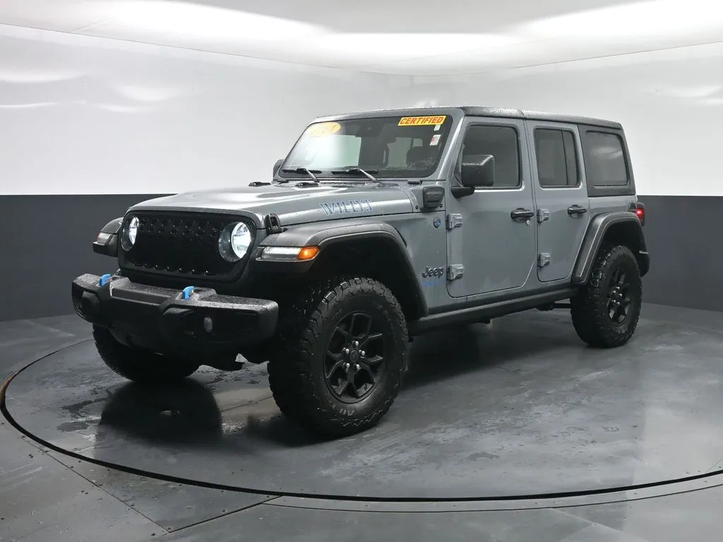 Gray 2024 Jeep Wrangler 4xe Willys for sale in Terre Haute, IN