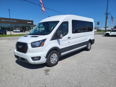 White 2024 Ford Transit Wagon T-350 Med Roof Slide XLT for sale in Terre Haute, IN