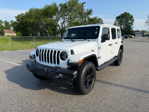 White 2023 Jeep Wrangler Sahara Altitude for sale in Terre Haute, IN