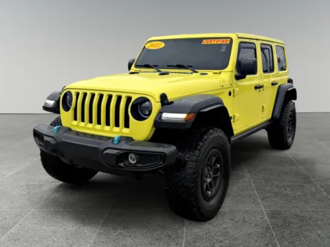 Yellow 2022 Jeep Wrangler Unlimited High Tide for sale in Terre Haute, IN