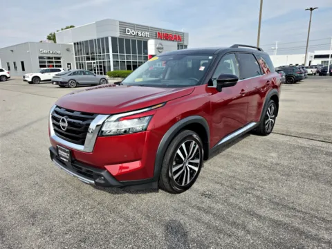 Red 2023 Nissan Pathfinder Platinum for sale in Terre Haute, IN