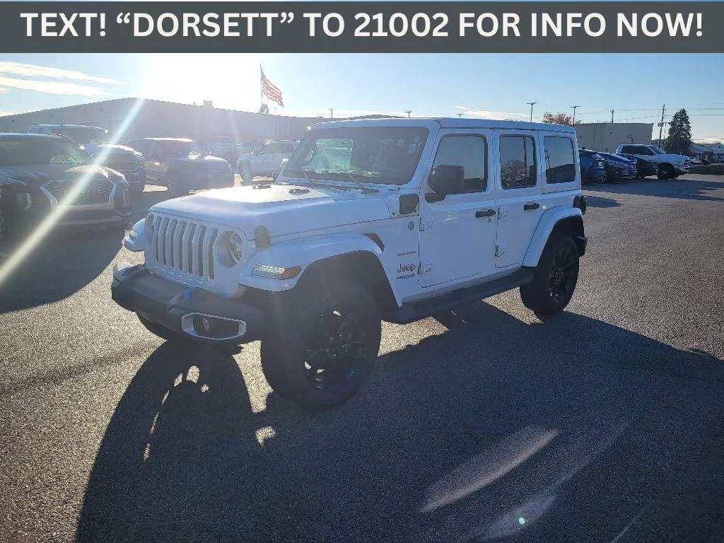 White 2022 Jeep Wrangler 4xe Unlimited Sahara for sale in Terre Haute, IN