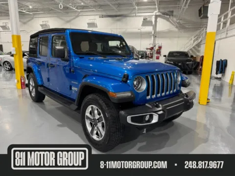 Blue 2022 Jeep Wrangler Unlimited Sahara for sale in Troy, MI