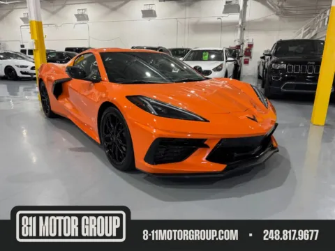 Orange 2023 Chevrolet Corvette Stingray RWD Coupe 3LT for sale in Troy, MI