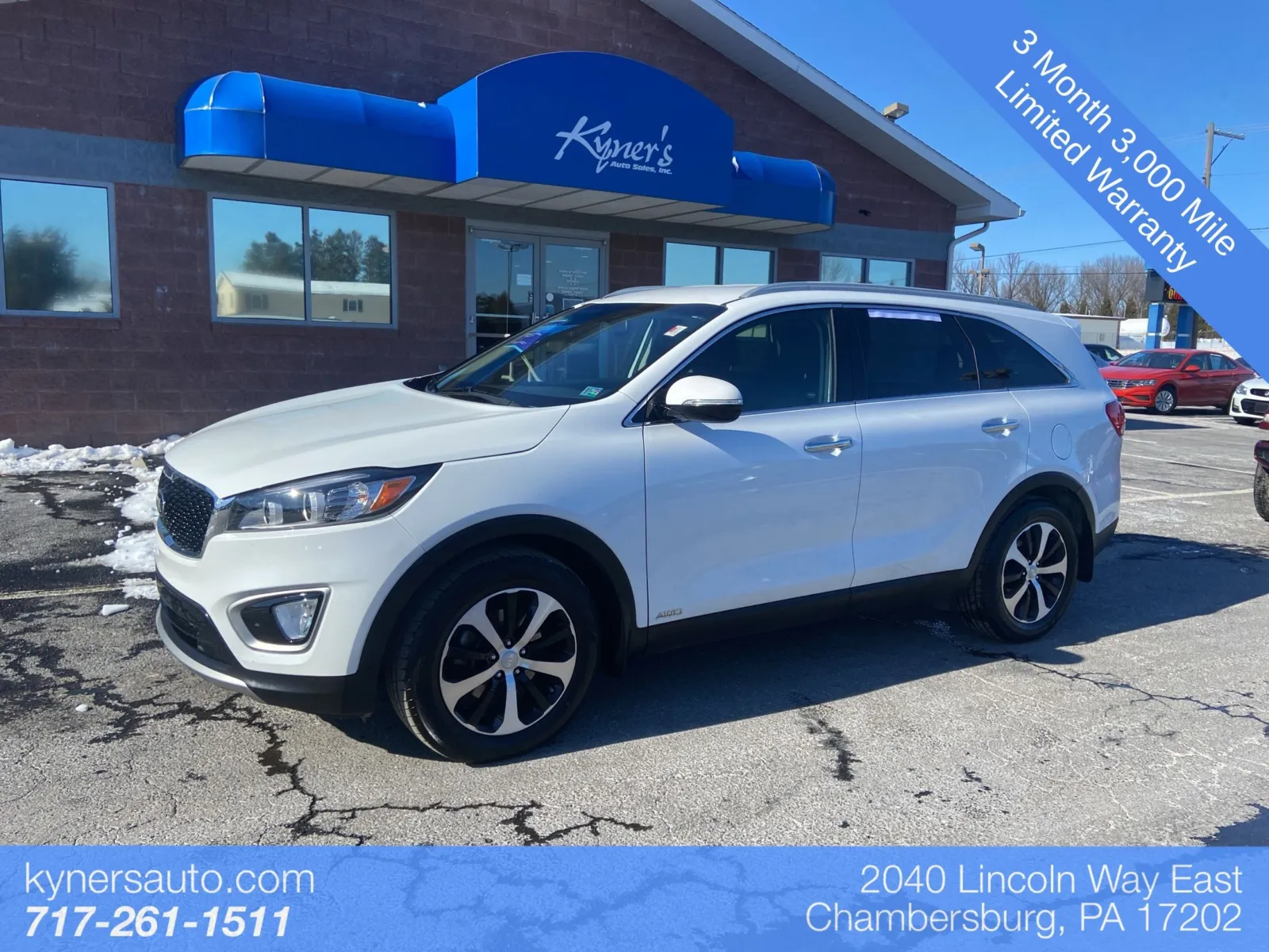 White 2016 Kia Sorento EX for sale in Chambersburg, PA