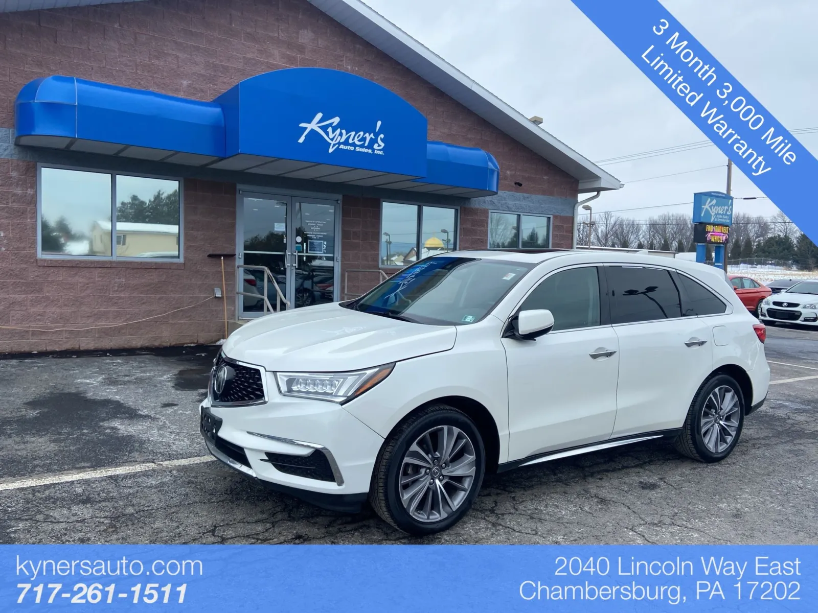 White 2018 Acura MDX 3.5L for sale in Chambersburg, PA