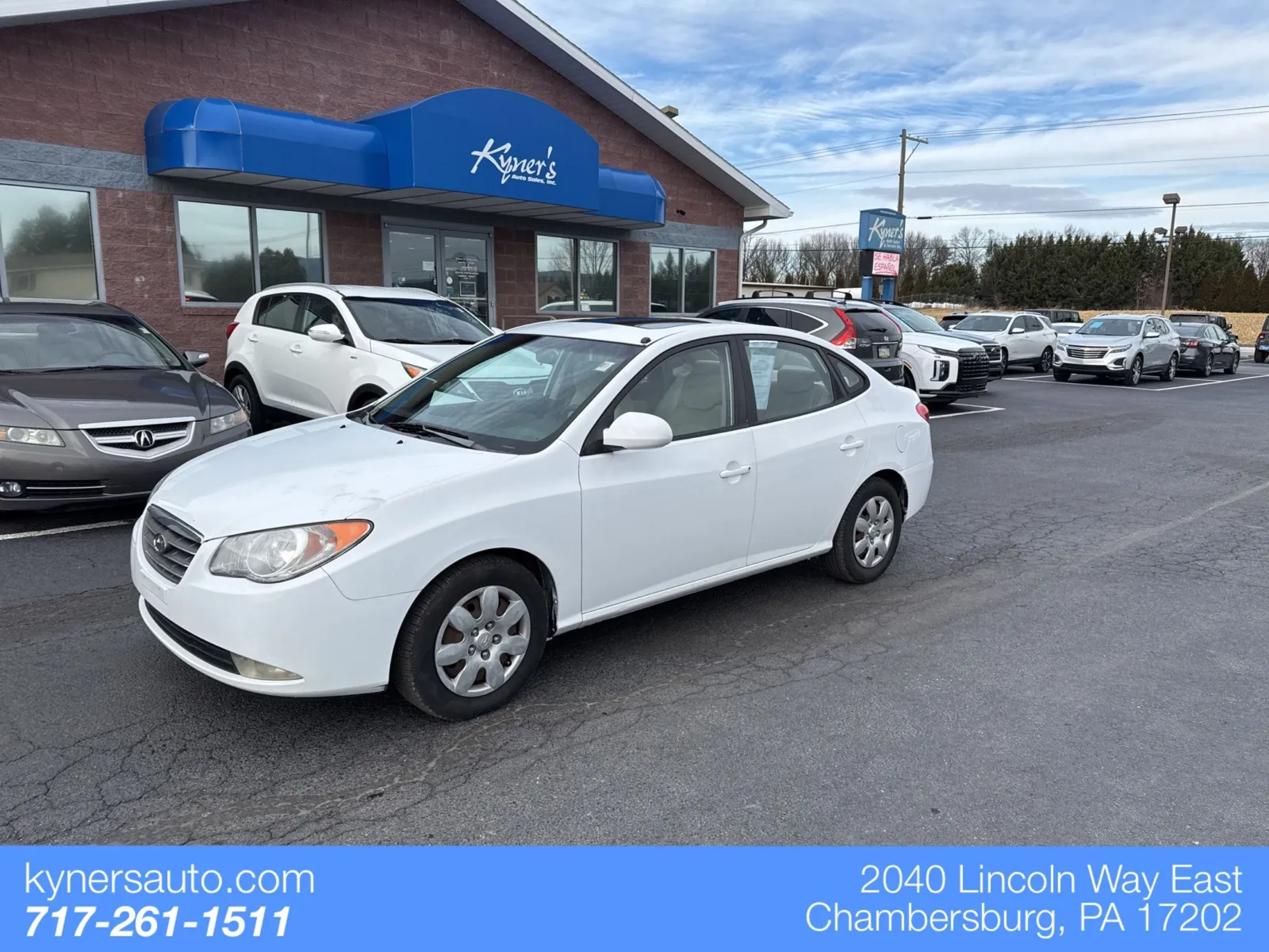 White 2008 Hyundai Elantra SE for sale in Chambersburg, PA