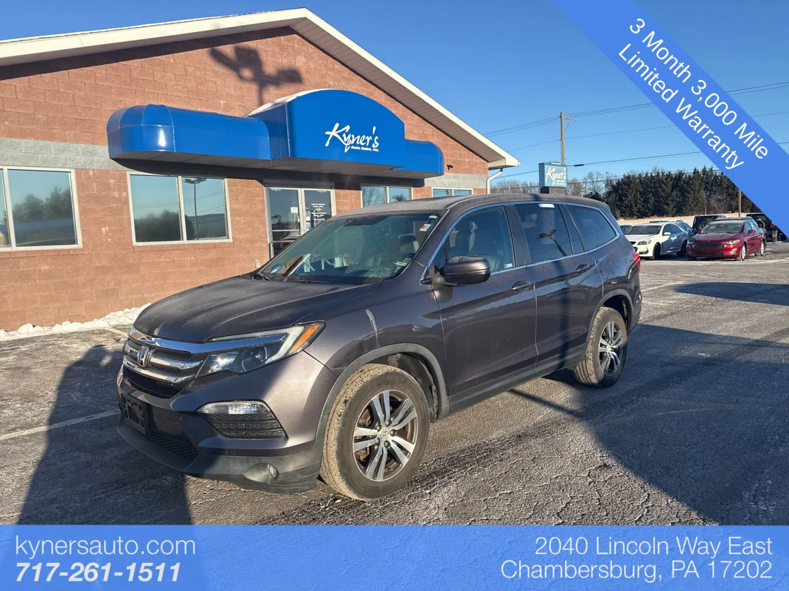 Gray 2018 Honda Pilot EX-L for sale in Chambersburg, PA