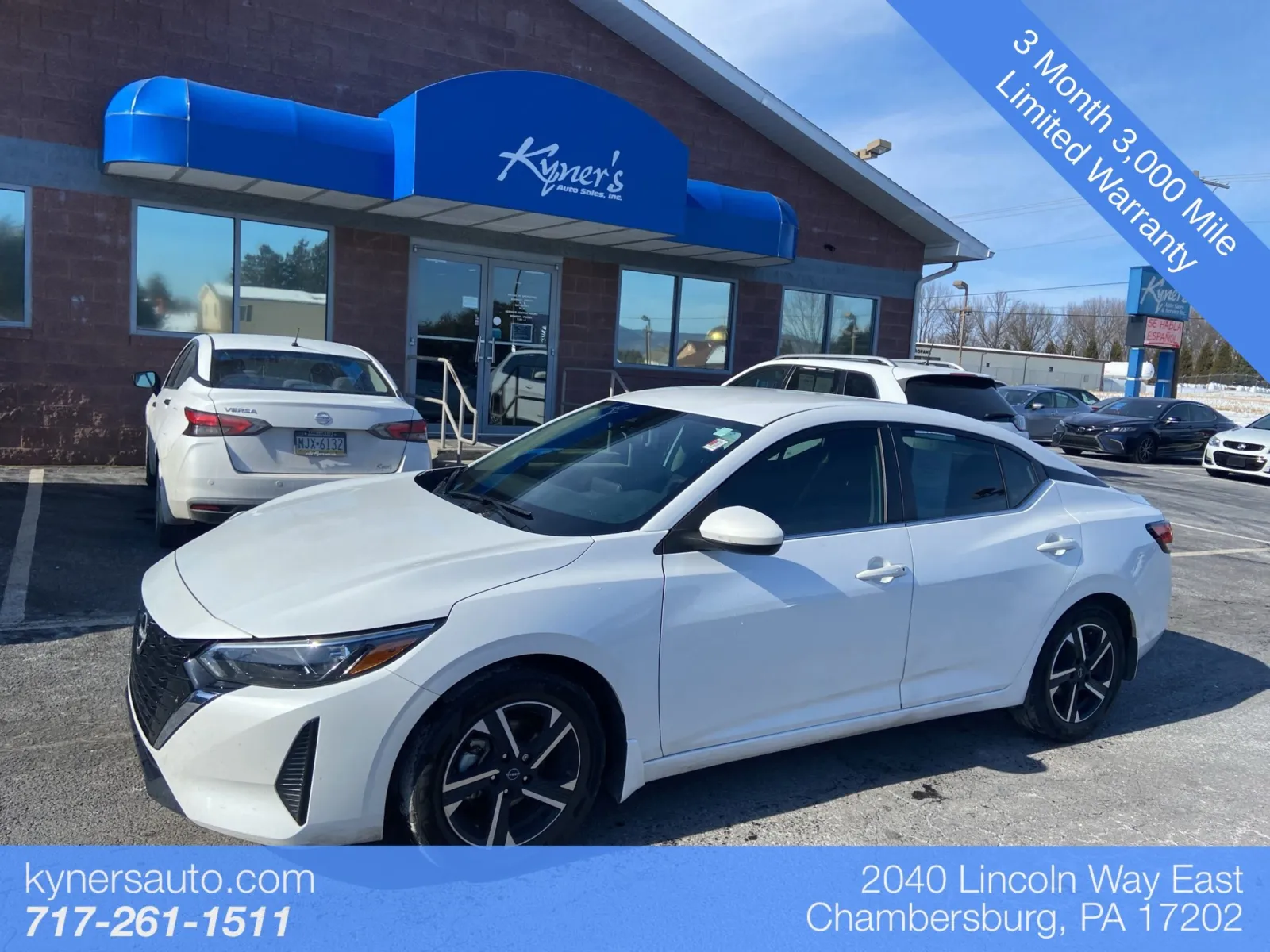 White 2025 Nissan Sentra SV for sale in Chambersburg, PA