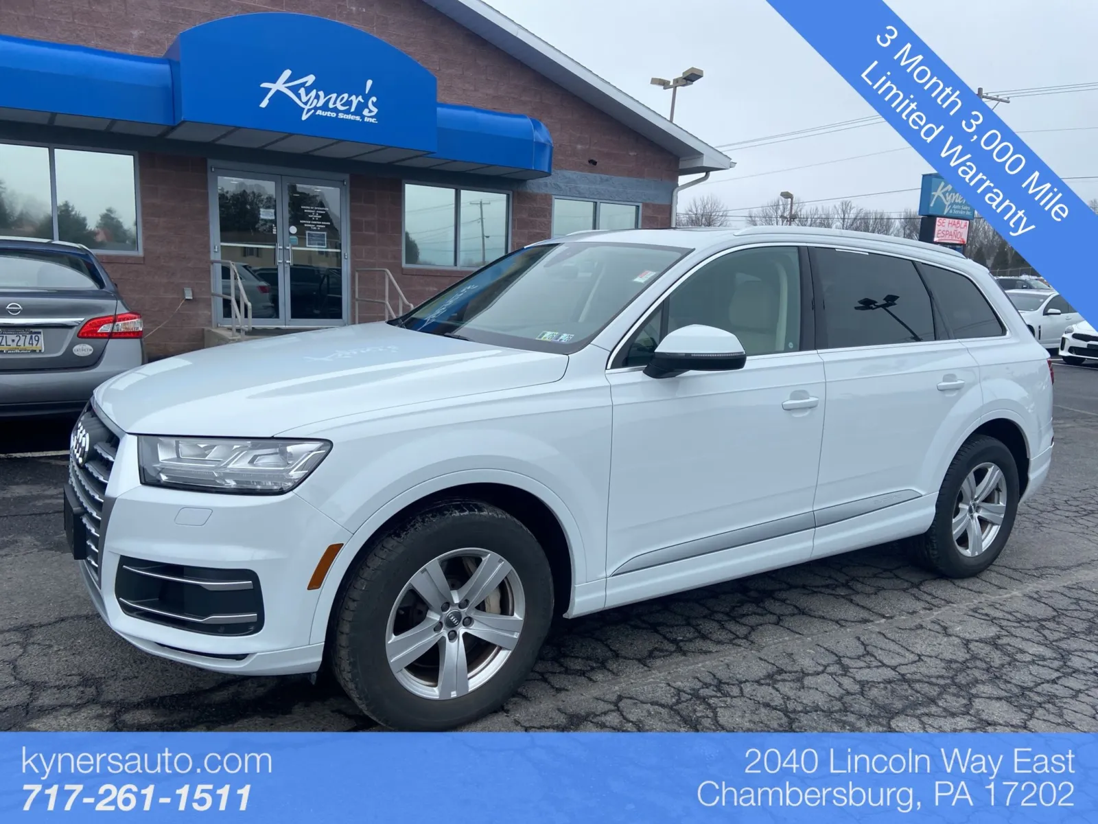 White 2019 Audi Q7 45 Premium Plus for sale in Chambersburg, PA