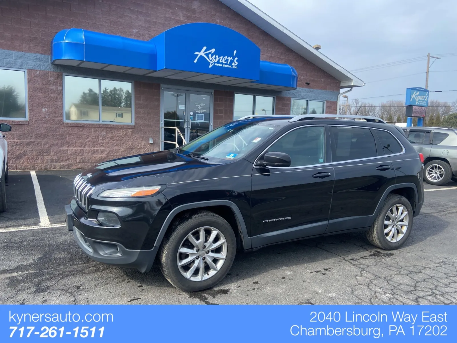 Black 2015 Jeep Cherokee Limited for sale in Chambersburg, PA