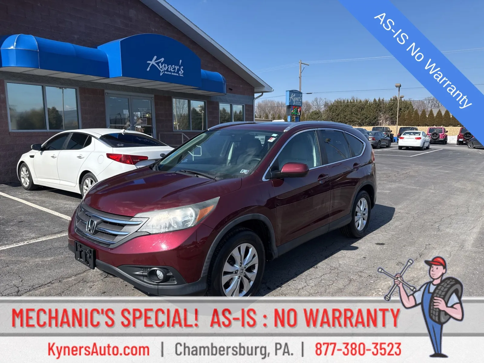 Red 2012 Honda CR-V EX-L for sale in Chambersburg, PA
