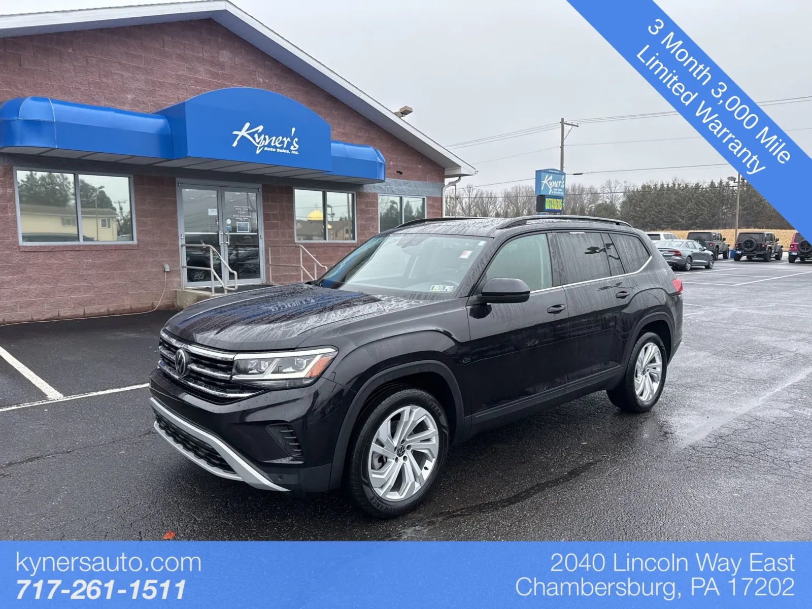 Black 2021 Volkswagen Atlas 2.0T SE w/Technology for sale in Chambersburg, PA