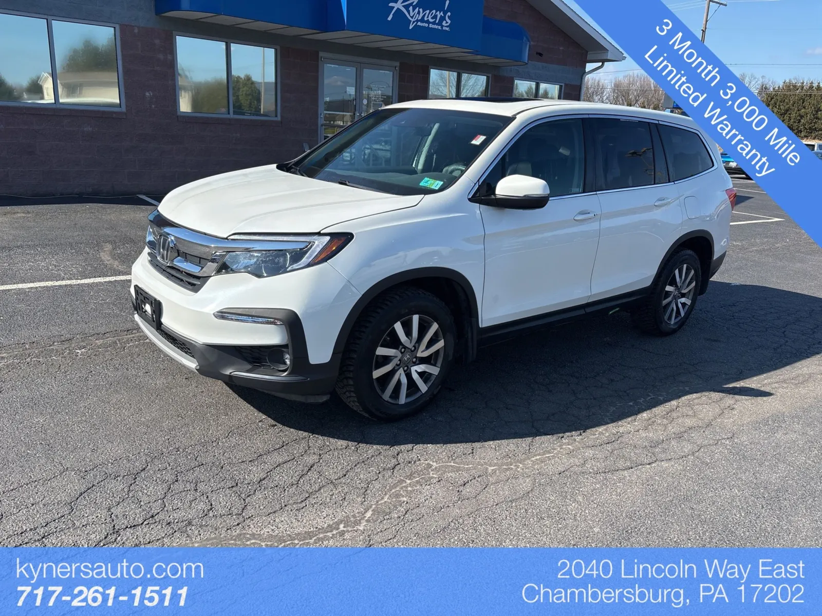 White 2019 Honda Pilot EX-L for sale in Chambersburg, PA