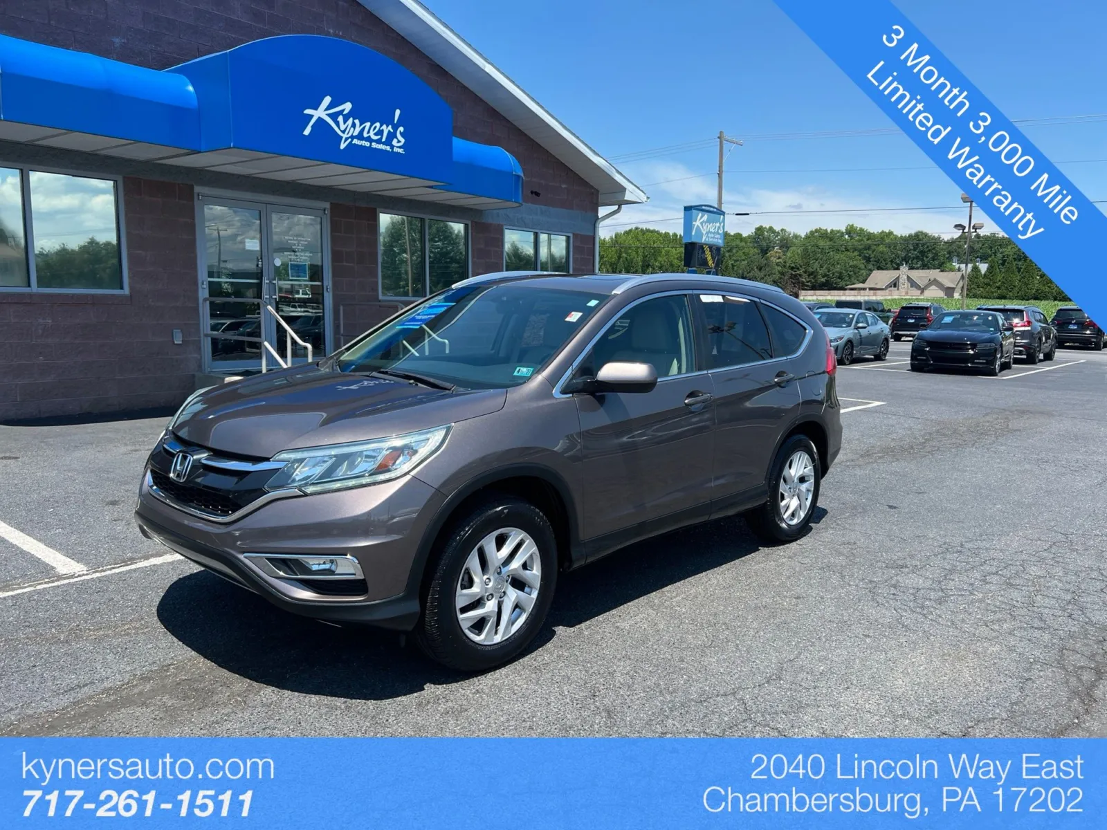 Brown 2016 Honda CR-V EX-L for sale in Chambersburg, PA