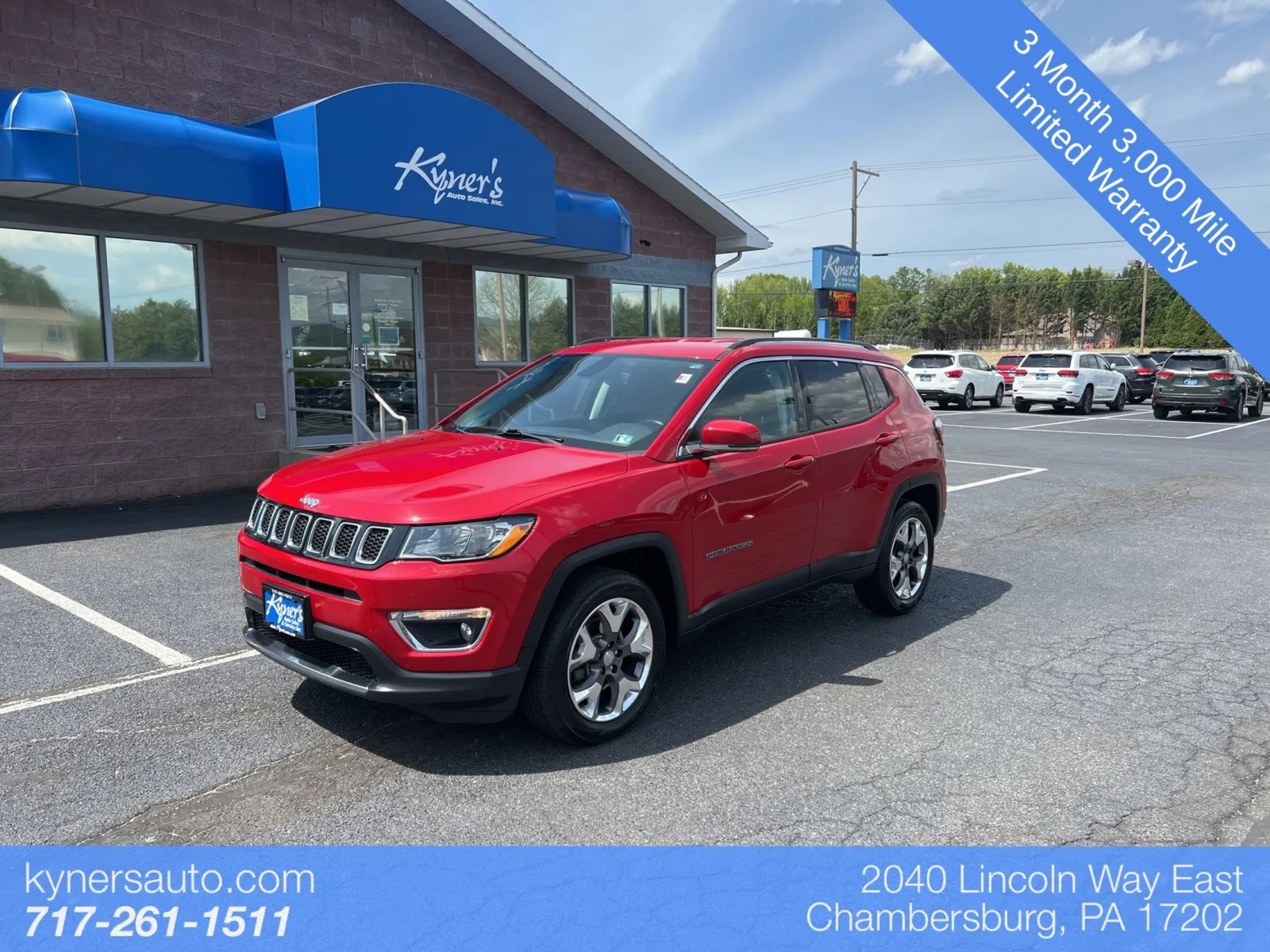 Red 2019 Jeep Compass Limited for sale in Chambersburg, PA