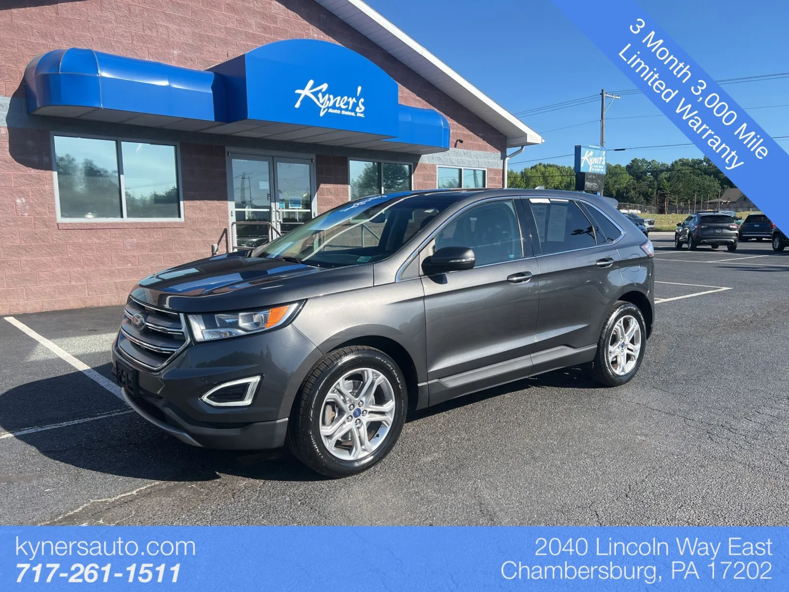 Gray 2018 Ford Edge Titanium for sale in Chambersburg, PA