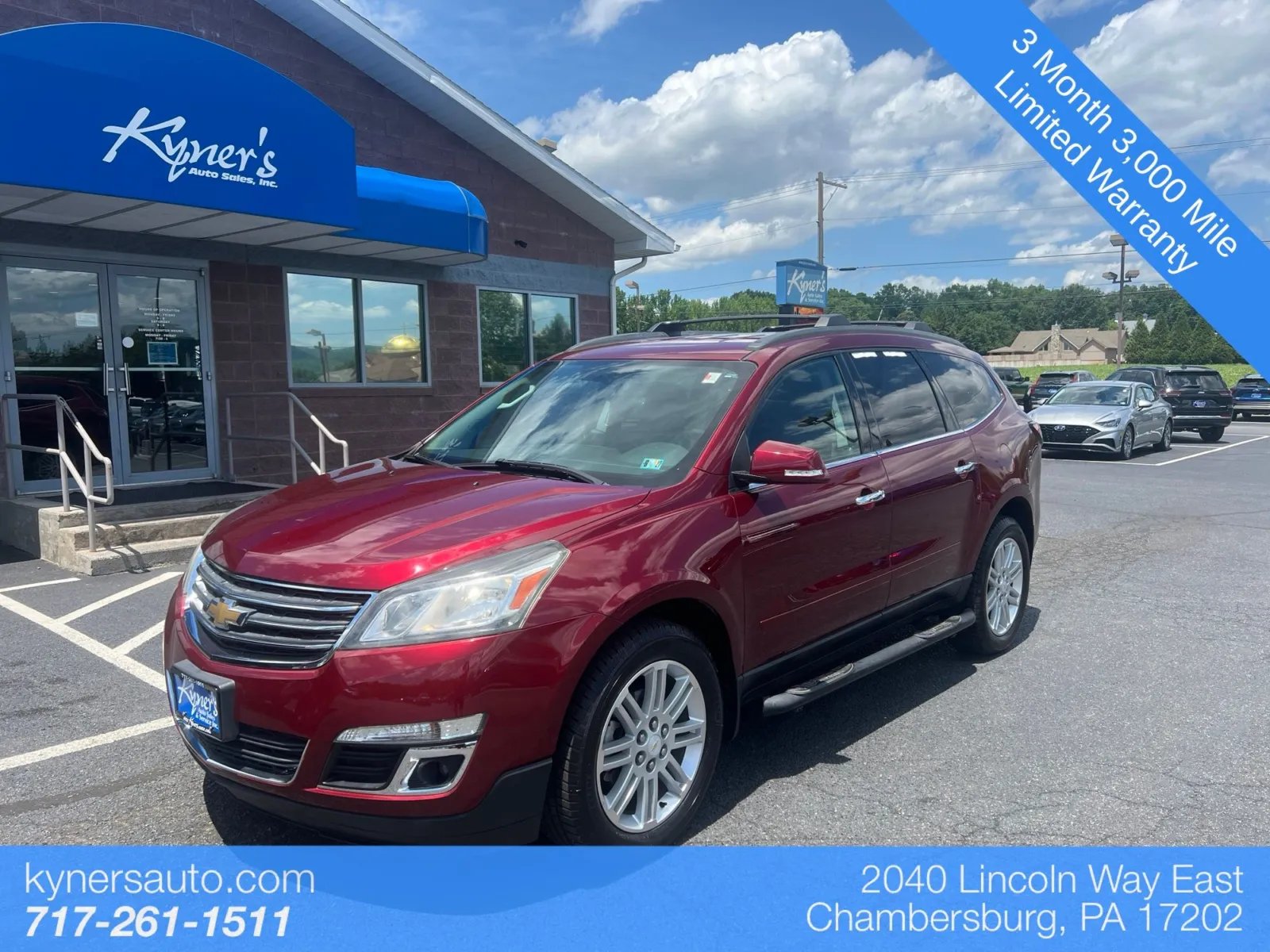 Red 2015 Chevrolet Traverse LT for sale in Chambersburg, PA