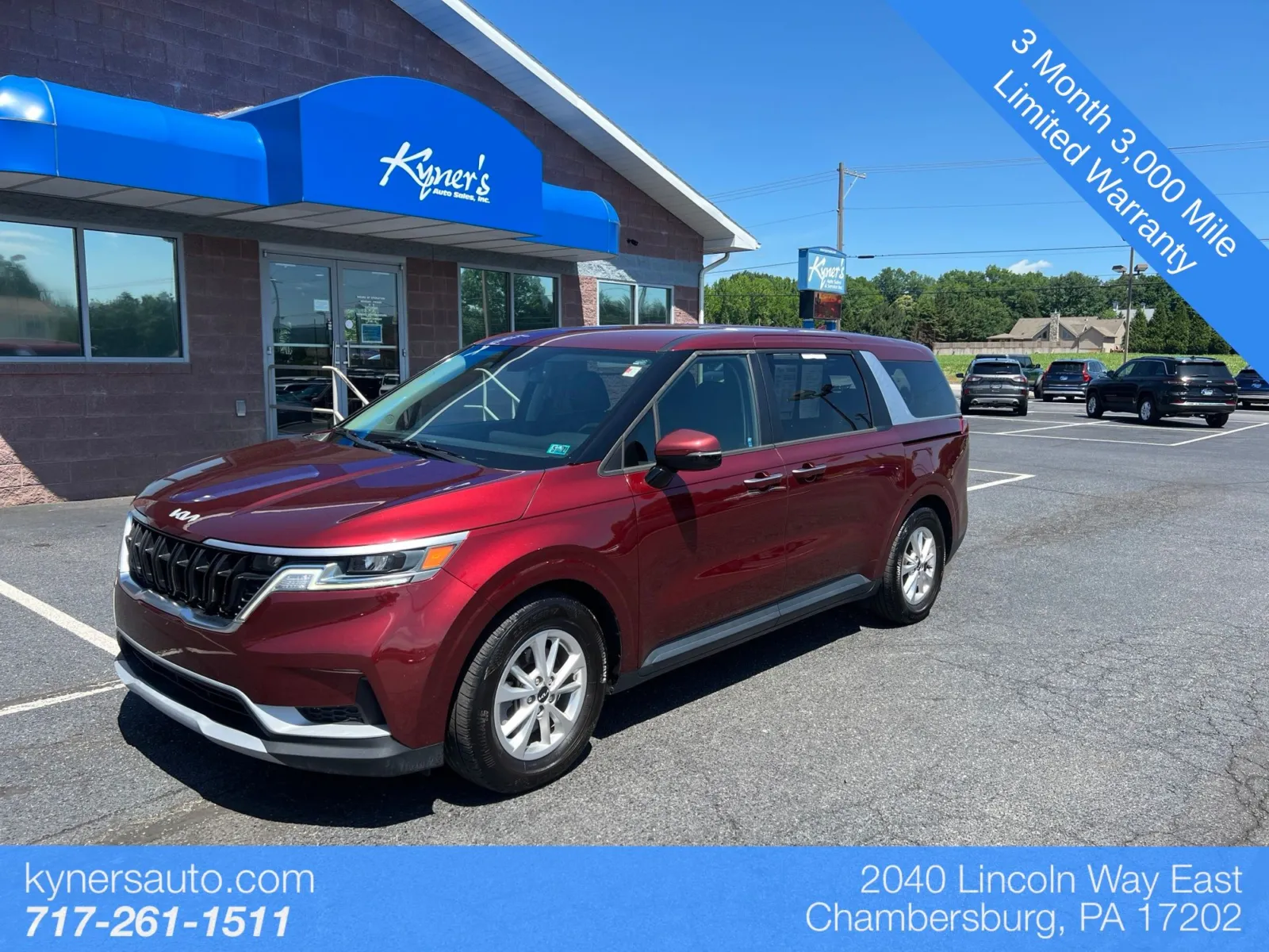 Red 2022 Kia Carnival LXS for sale in Chambersburg, PA