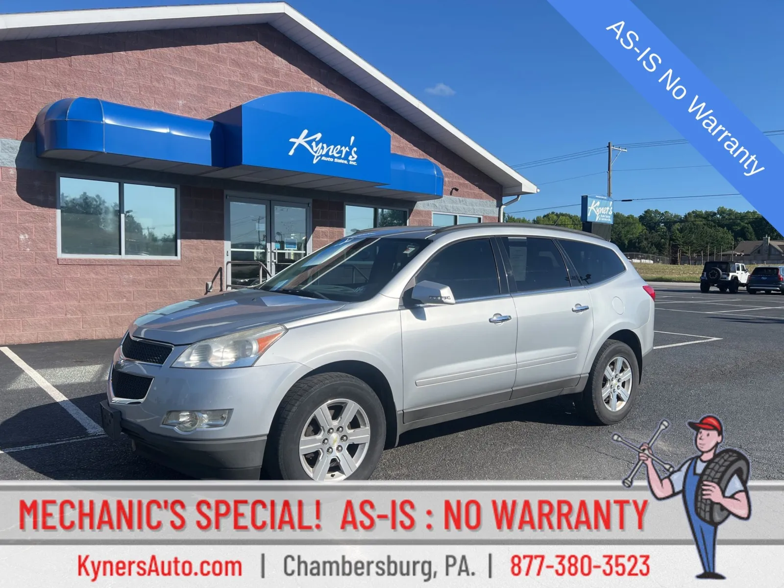 Silver 2012 Chevrolet Traverse LT for sale in Chambersburg, PA