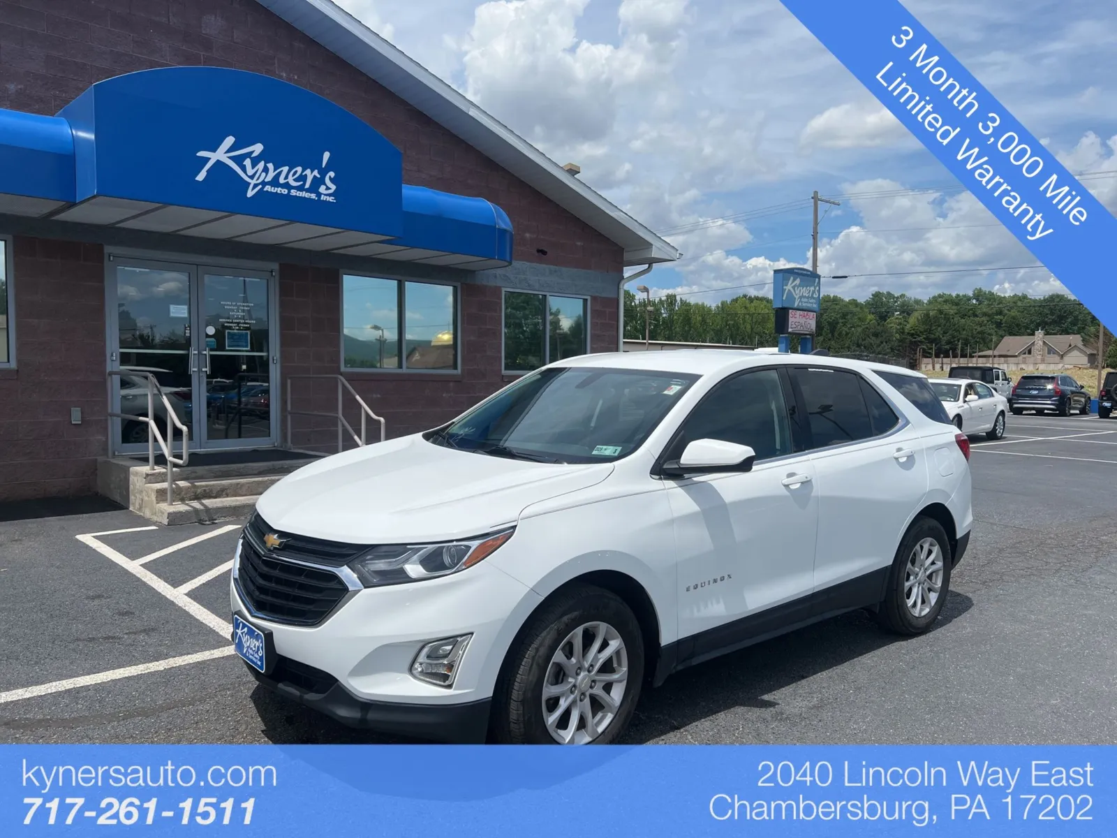 White 2019 Chevrolet Equinox LT for sale in Chambersburg, PA