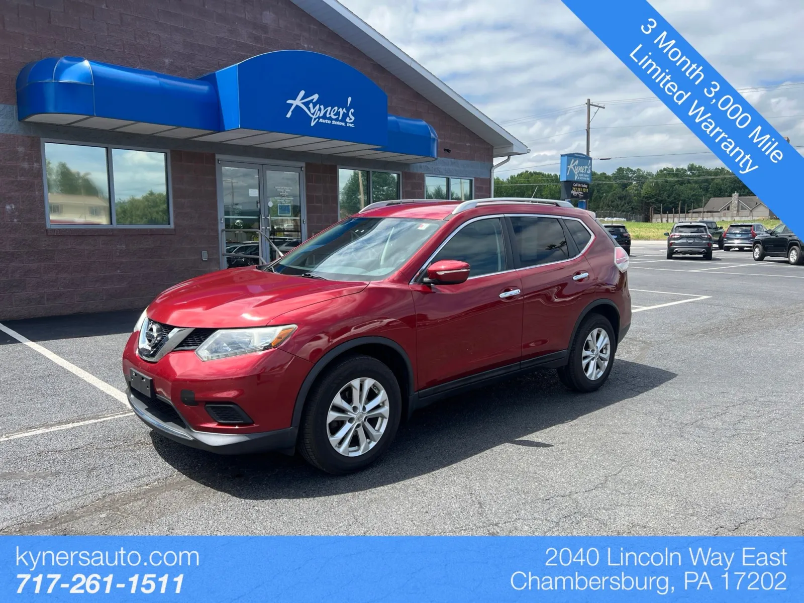 Red 2014 Nissan Rogue SV for sale in Chambersburg, PA