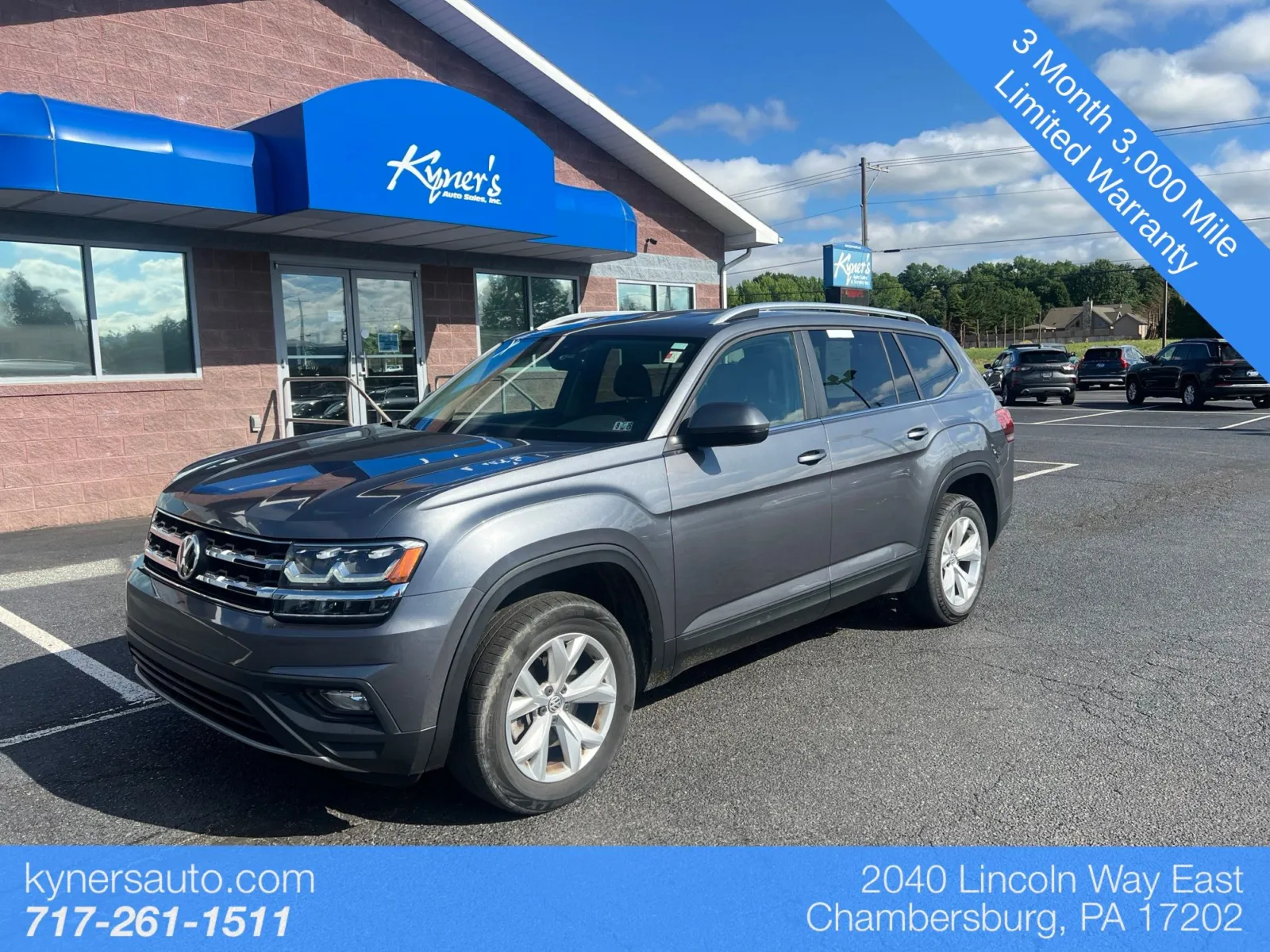 Gray 2018 Volkswagen Atlas 3.6L V6 SE for sale in Chambersburg, PA
