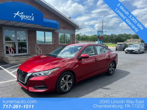 Red 2021 Nissan Sentra SV for sale in Chambersburg, PA